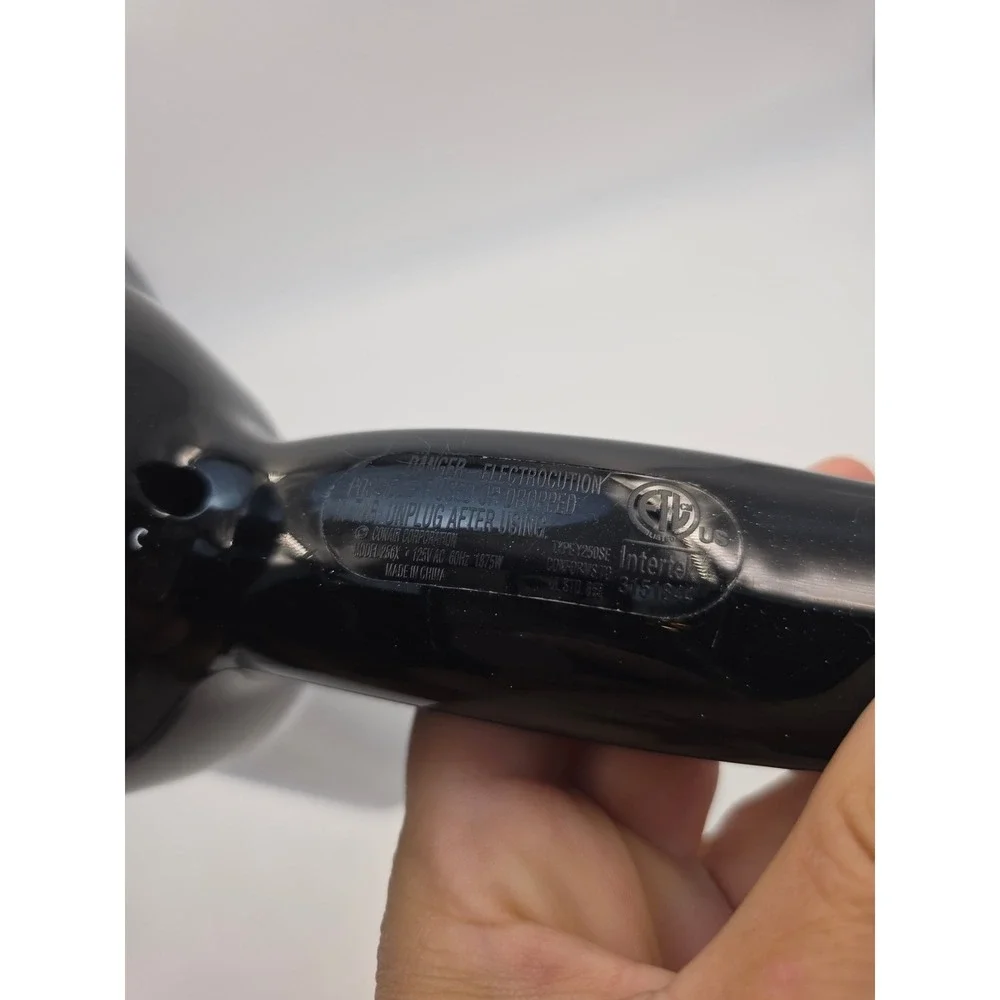 Conair 1875 Watt Hair Dryer Black Chrome Model 256X Heat Speed Settings